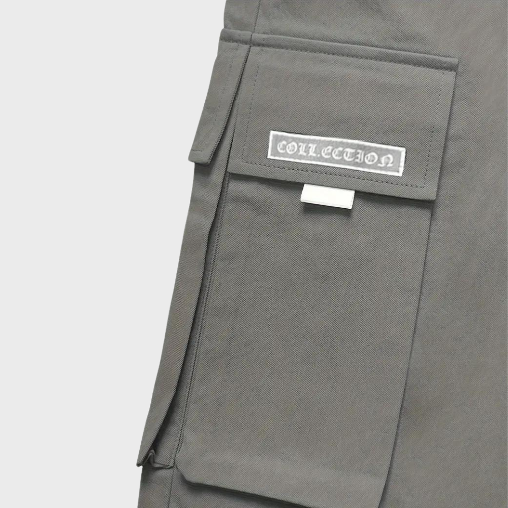 Sommerfeld™ | Herren Cargo Jogginghose – Lila Streetwear-Hose mit Reißverschlusstaschen & Bündchen