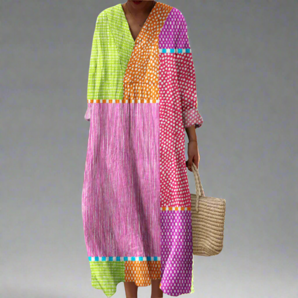 Ruby™ - Maxikleid mit Patchwork und Polka-Dots