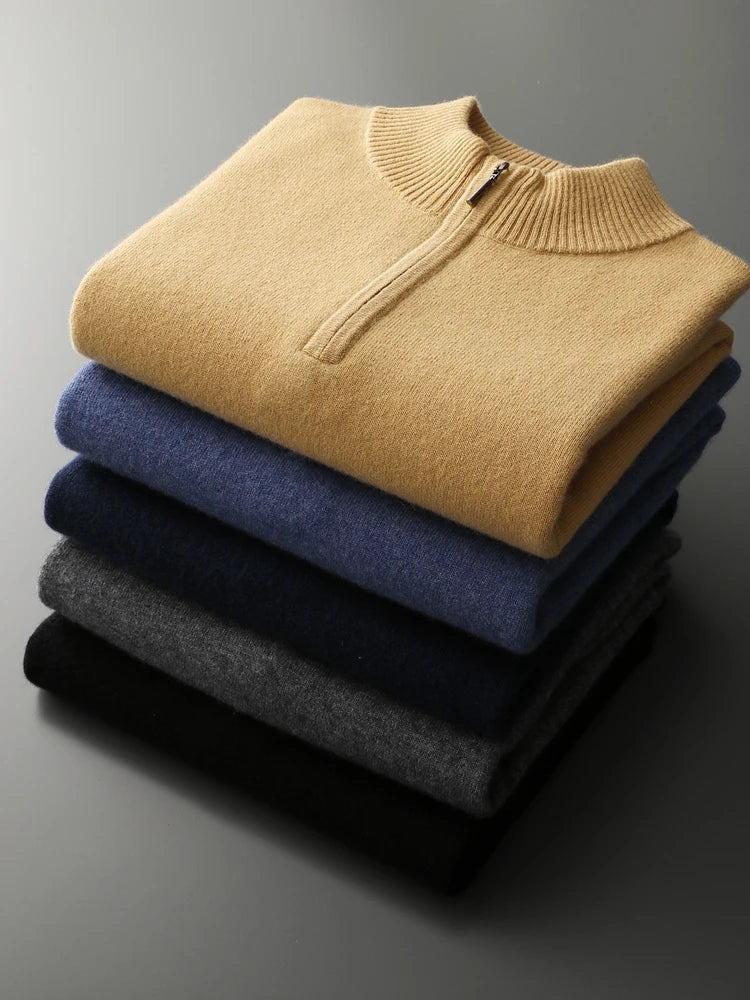 Florence Kaschmir-Pullover mit Reißverschluss