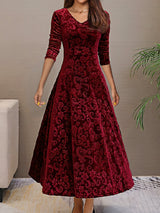 Anny™ - Elegantes Festkleid aus Samt mit V-Ausschnitt