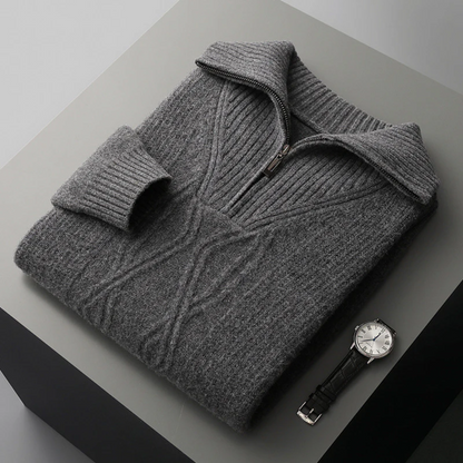 Taranto Pullover aus Merinowolle mit Reißverschluss