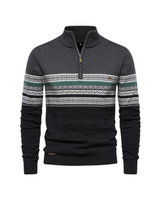 Frederico Baumwollpullover mit Reißverschluss und Muster