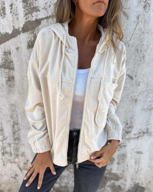 Sommerfeld | Cordjacke mit Reißverschluss und Kapuze