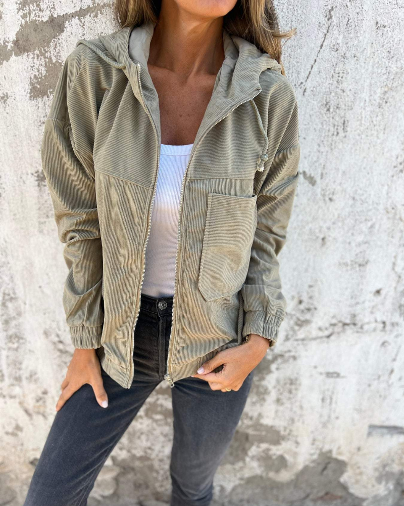 Sommerfeld | Cordjacke mit Reißverschluss und Kapuze