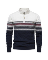 Frederico Baumwollpullover mit Reißverschluss und Muster
