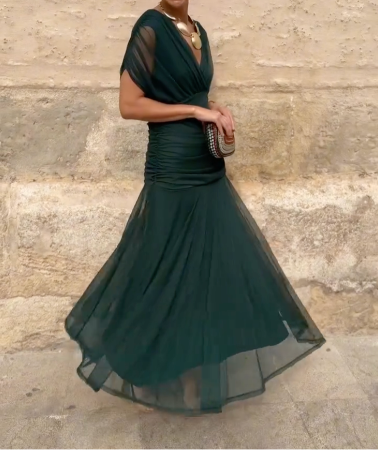 Lady™ - Elegantes Maxikleid für festliche Anlässe mit V-Ausschnitt