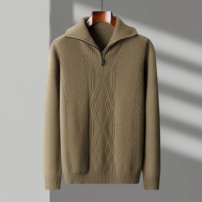 Taranto Pullover aus Merinowolle mit Reißverschluss