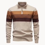 Eleganter Baumwollpullover mit Reißverschluss