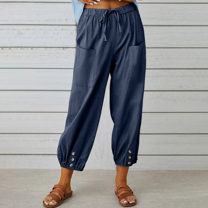 Sommerfeld | Weite Damenhose aus Baumwolle und Leinen