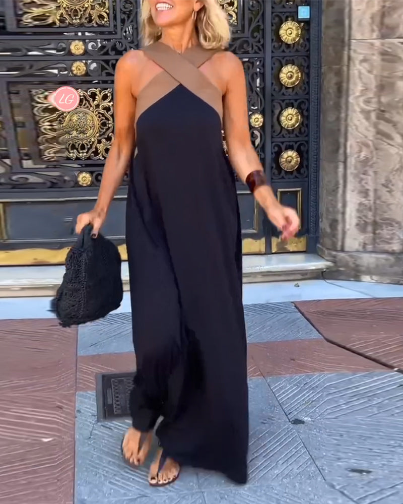 Salve™ - Elegantes Kleid mit Kontrastfarbe