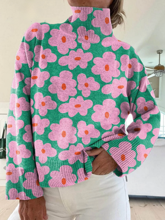 Sommerfeld | Rollkragenpullover mit Blumenmuster (1 kaufen, 1 GRATIS dazu)