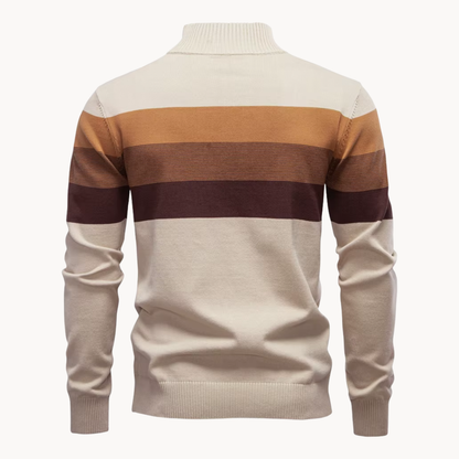 Eleganter Baumwollpullover mit Reißverschluss