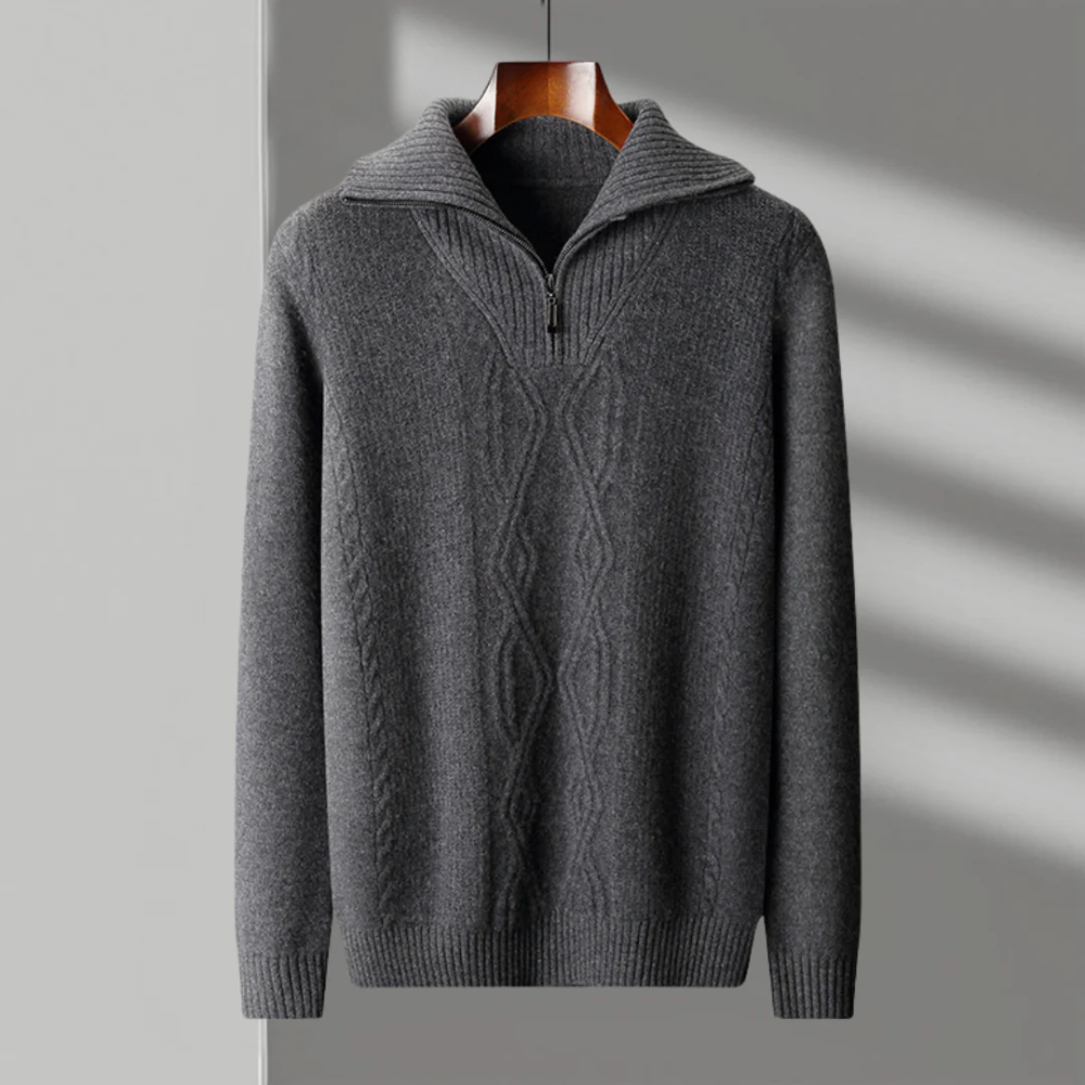 Taranto Pullover aus Merinowolle mit Reißverschluss