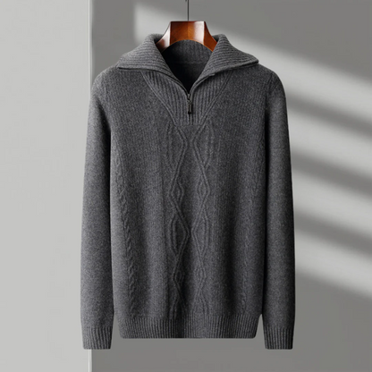 Taranto Pullover aus Merinowolle mit Reißverschluss