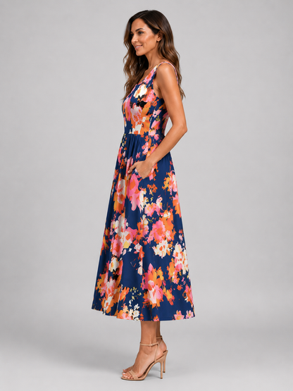 Franziska | Boho-Halterneck Midi-Kleid