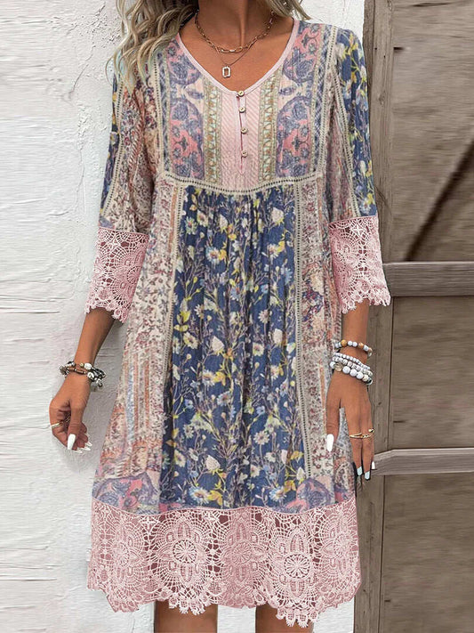 Orla™ – Boho-Chic Gemustertes Kleid