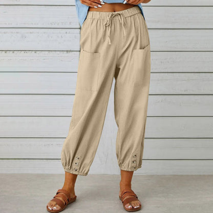 Sommerfeld | Weite Damenhose aus Baumwolle und Leinen
