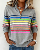 Sommerfeld | Gestreifter Pullover mit Viertel-Reißverschluss (1 Kaufen, 1 GRATIS dazu)