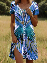 Isla™ – Kleid mit Indisch-inspiriertem Print und Rundhalsausschnitt