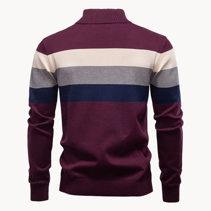 Eleganter Baumwollpullover mit Reißverschluss