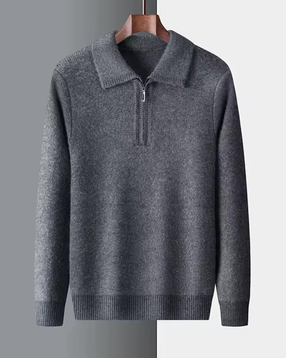 Gstaad Kaschmir Pullover mit Viertelreißverschluss
