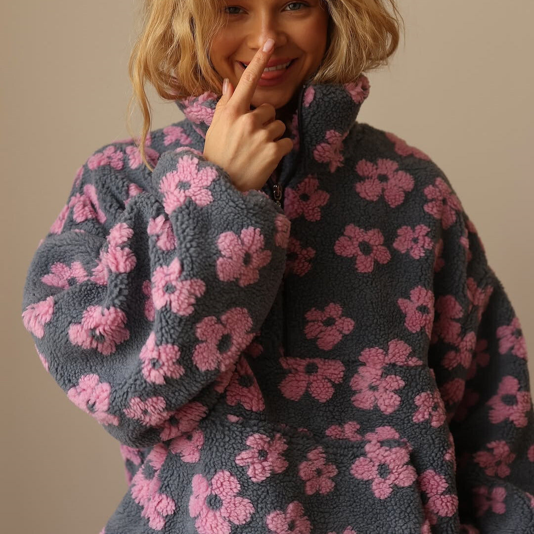 Sommerfeld | Oversize-Fleecepullover mit Blumenmuster