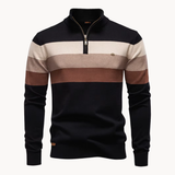 Eleganter Baumwollpullover mit Reißverschluss