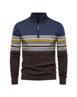 Frederico Baumwollpullover mit Reißverschluss und Muster