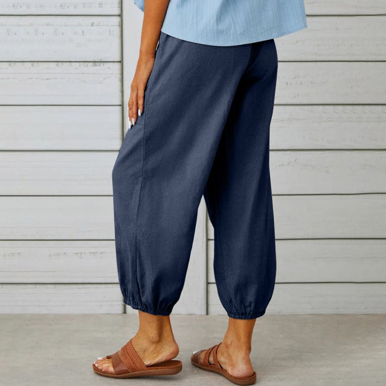 Sommerfeld | Weite Damenhose aus Baumwolle und Leinen