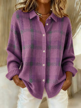 Sommerfeld | Karierter Strick-Cardigan mit Knopfleiste
