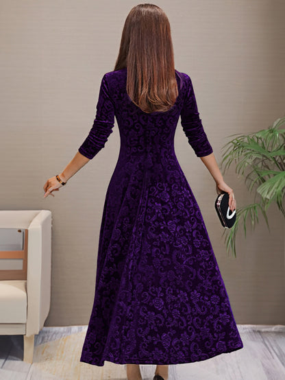 Anny™ - Elegantes Festkleid aus Samt mit V-Ausschnitt