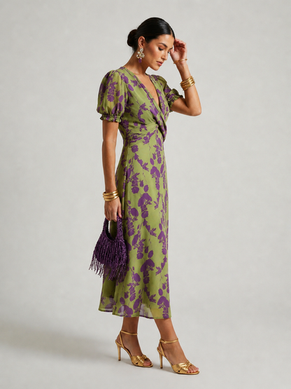 Michaela | Midikleid mit Blumenmuster