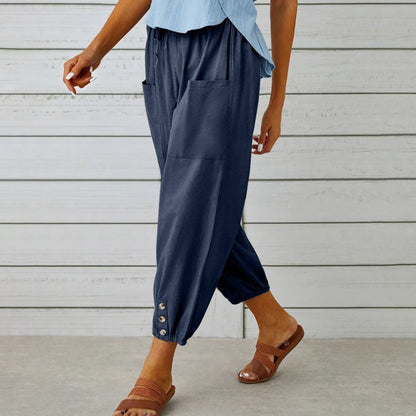 Sommerfeld | Weite Damenhose aus Baumwolle und Leinen