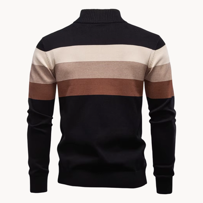 Eleganter Baumwollpullover mit Reißverschluss