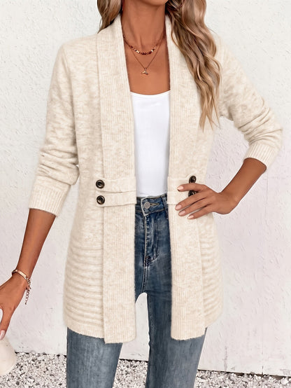 Ingrid| Eleganter Damen Cardigan - Offene Vorderseite & Eingearbeitete Taille