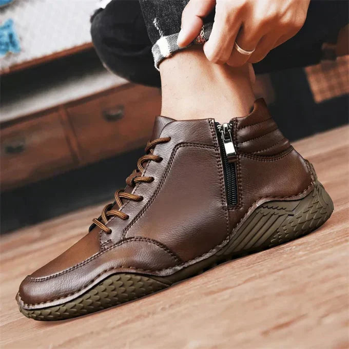 Wadenhohe Stiefel aus echtem Leder für Herren