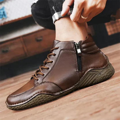 Wadenhohe Stiefel aus echtem Leder für Herren