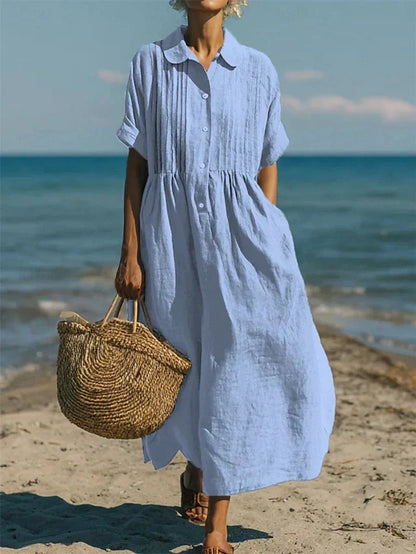 Alorie™ – Baumwollkleid mit Knöpfen