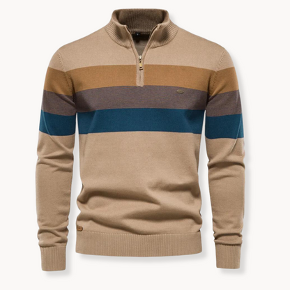 Eleganter Baumwollpullover mit Reißverschluss