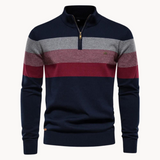 Eleganter Baumwollpullover mit Reißverschluss