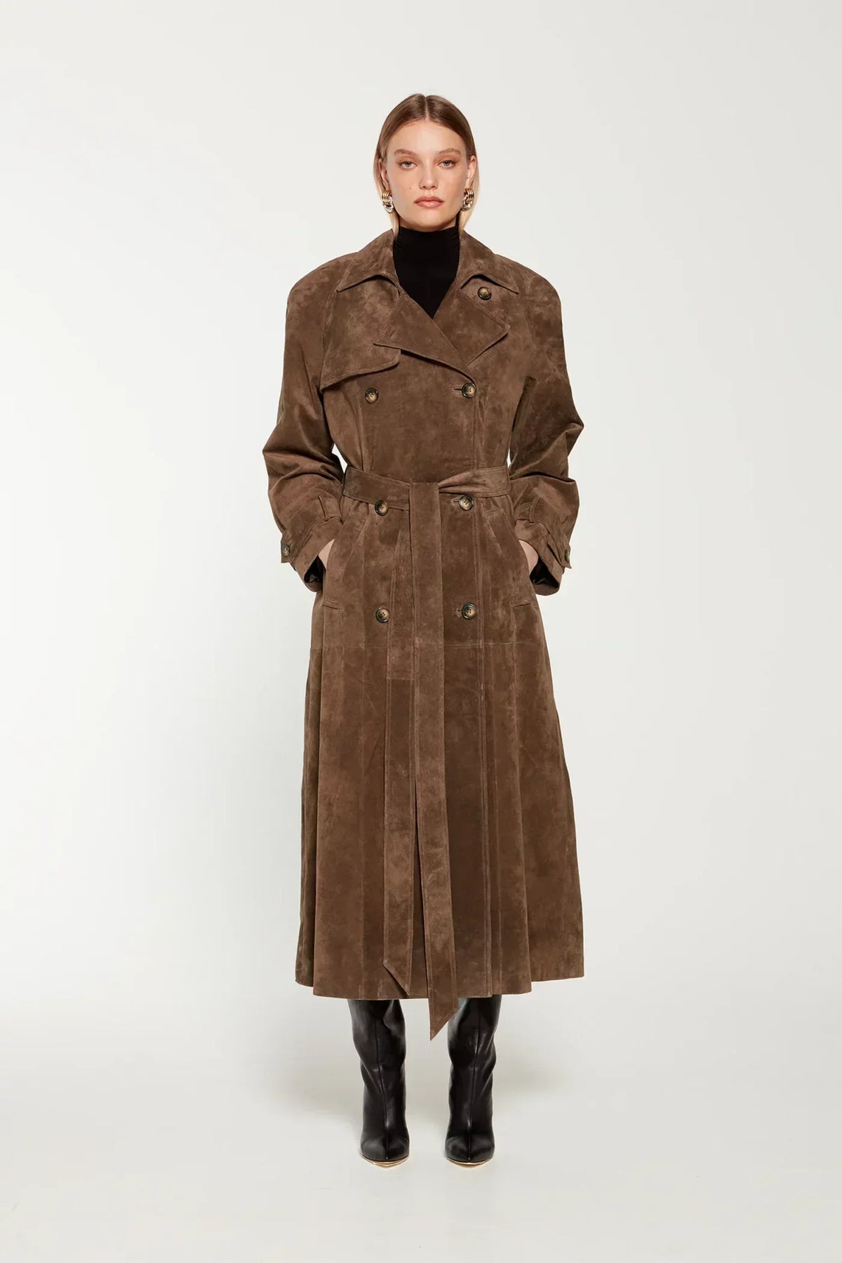 Sommerfeld | Eleganter langer Wildleder-Trenchcoat für Damen