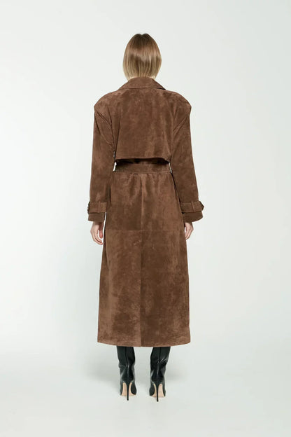 Sommerfeld | Eleganter langer Wildleder-Trenchcoat für Damen