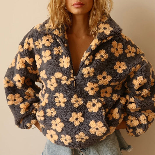 Sommerfeld | Oversize-Fleecepullover mit Blumenmuster