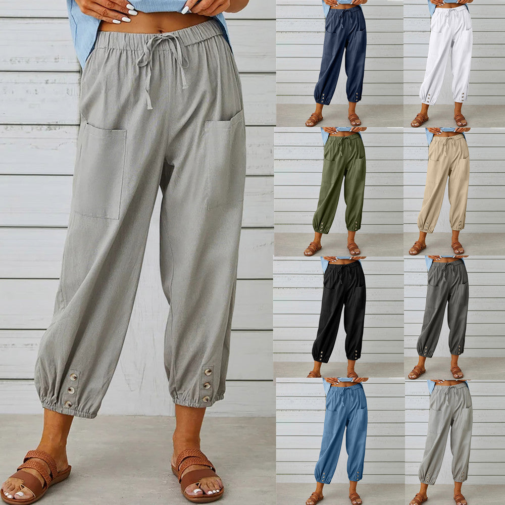 Sommerfeld | Weite Damenhose aus Baumwolle und Leinen