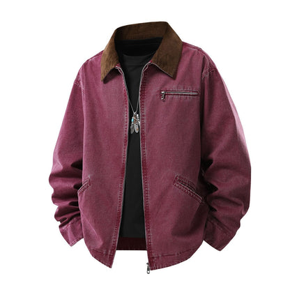 Herren Langarmjacke mit Kragen und Taschen