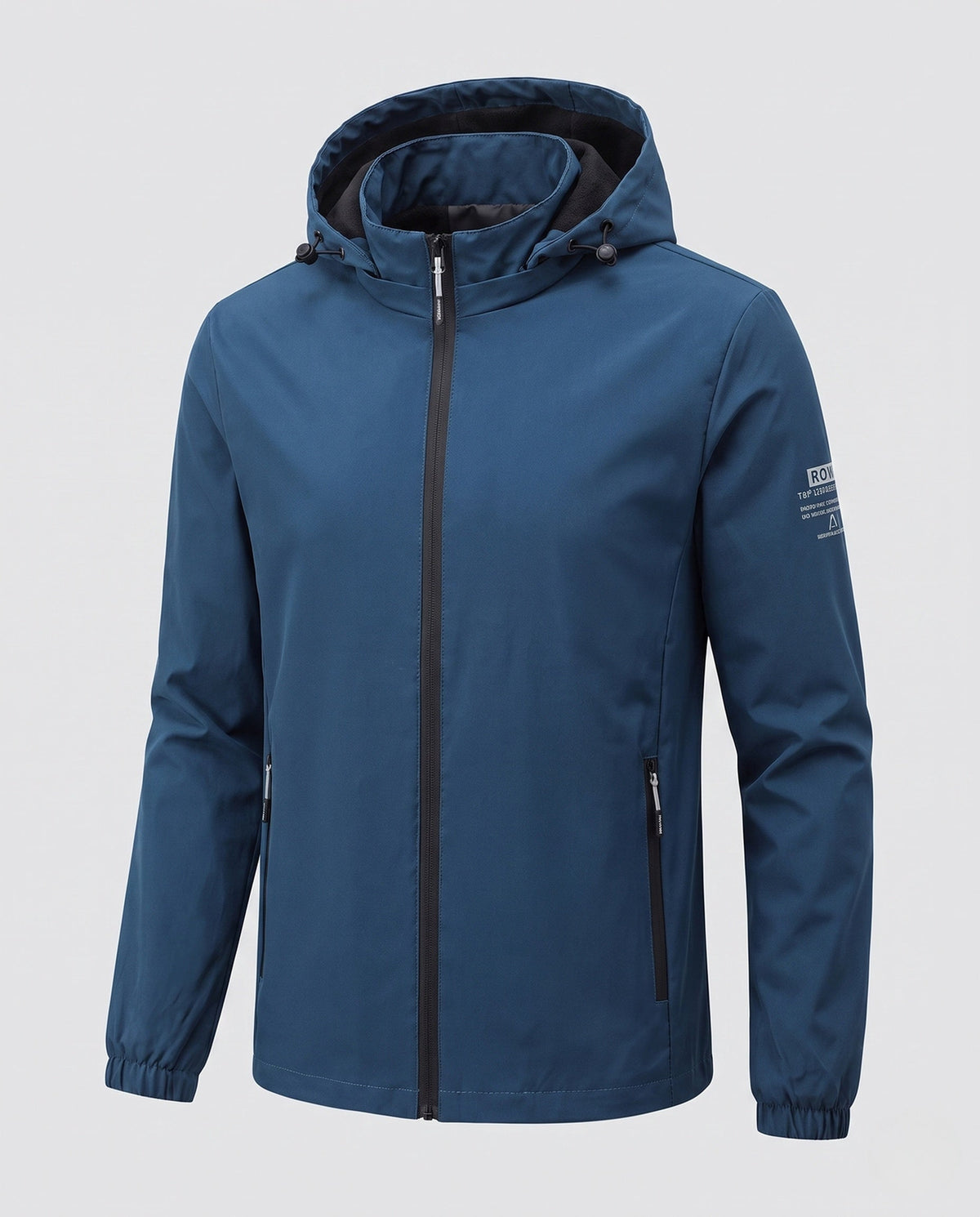 Herren leichte winddichte Hoodie-Jacke mit wärmendem Fleece-Futter und Reißverschlusstaschen drune