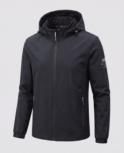 Herren leichte winddichte Hoodie-Jacke mit wärmendem Fleece-Futter und Reißverschlusstaschen drune