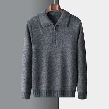 Schicker Kaschmir-Pullover mit Reißverschluss