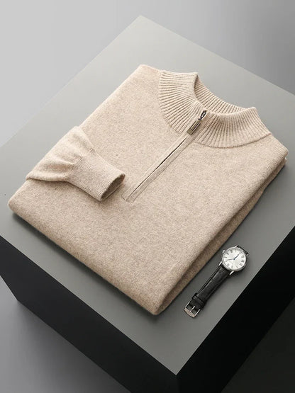 Florence Kaschmir-Pullover mit Reißverschluss