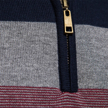Eleganter Baumwollpullover mit Reißverschluss